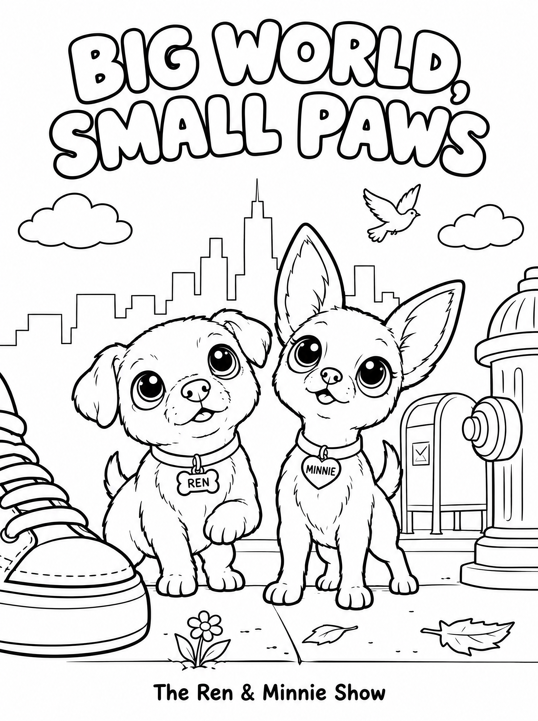 Big World, Small Paws colouring page