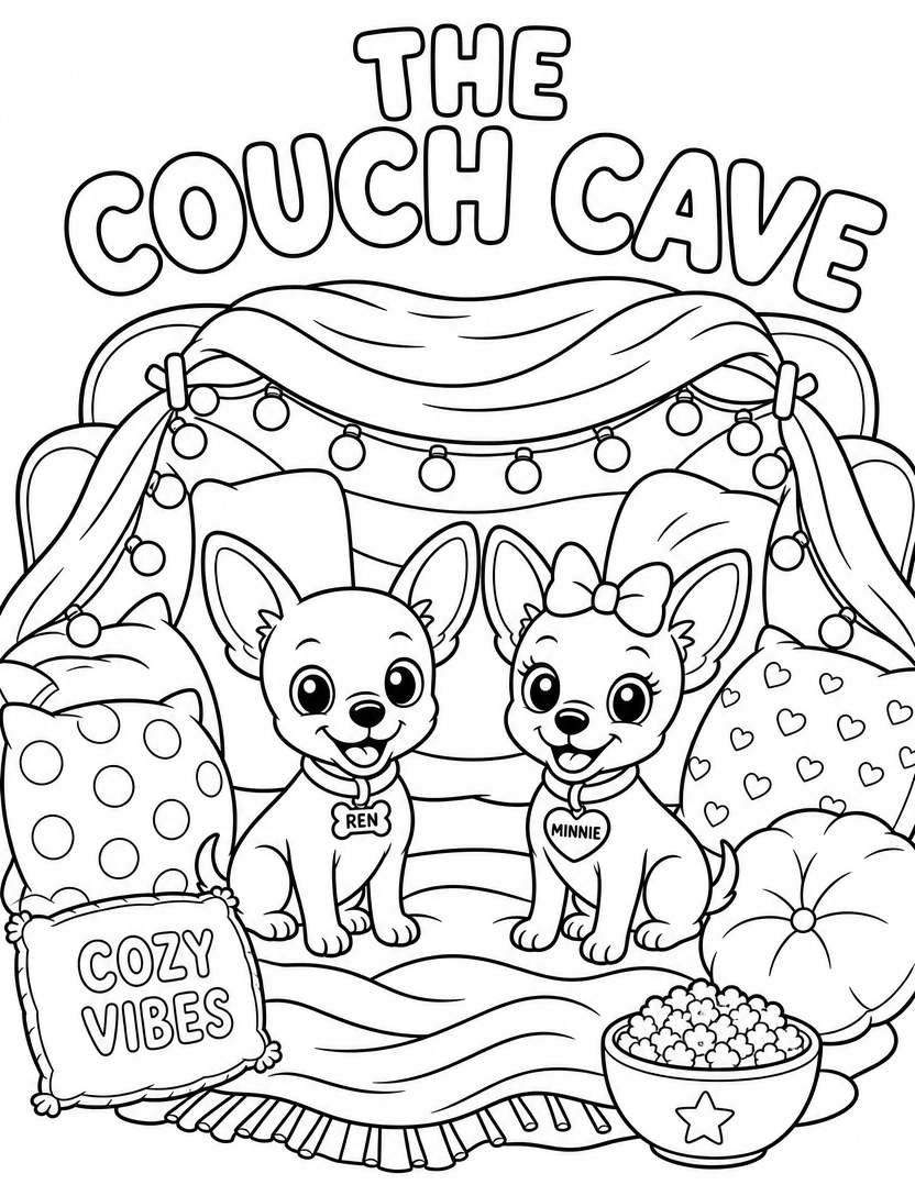 The Couch Cave coloring page preview