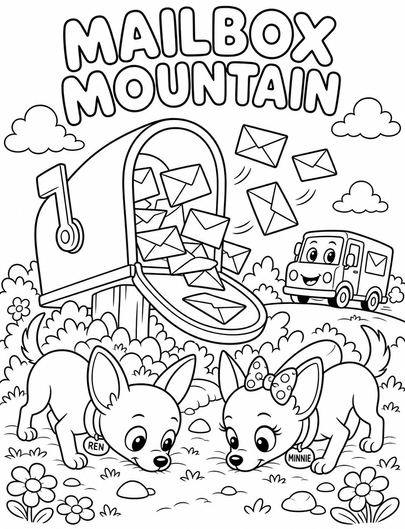 Mailbox Mountain coloring page preview