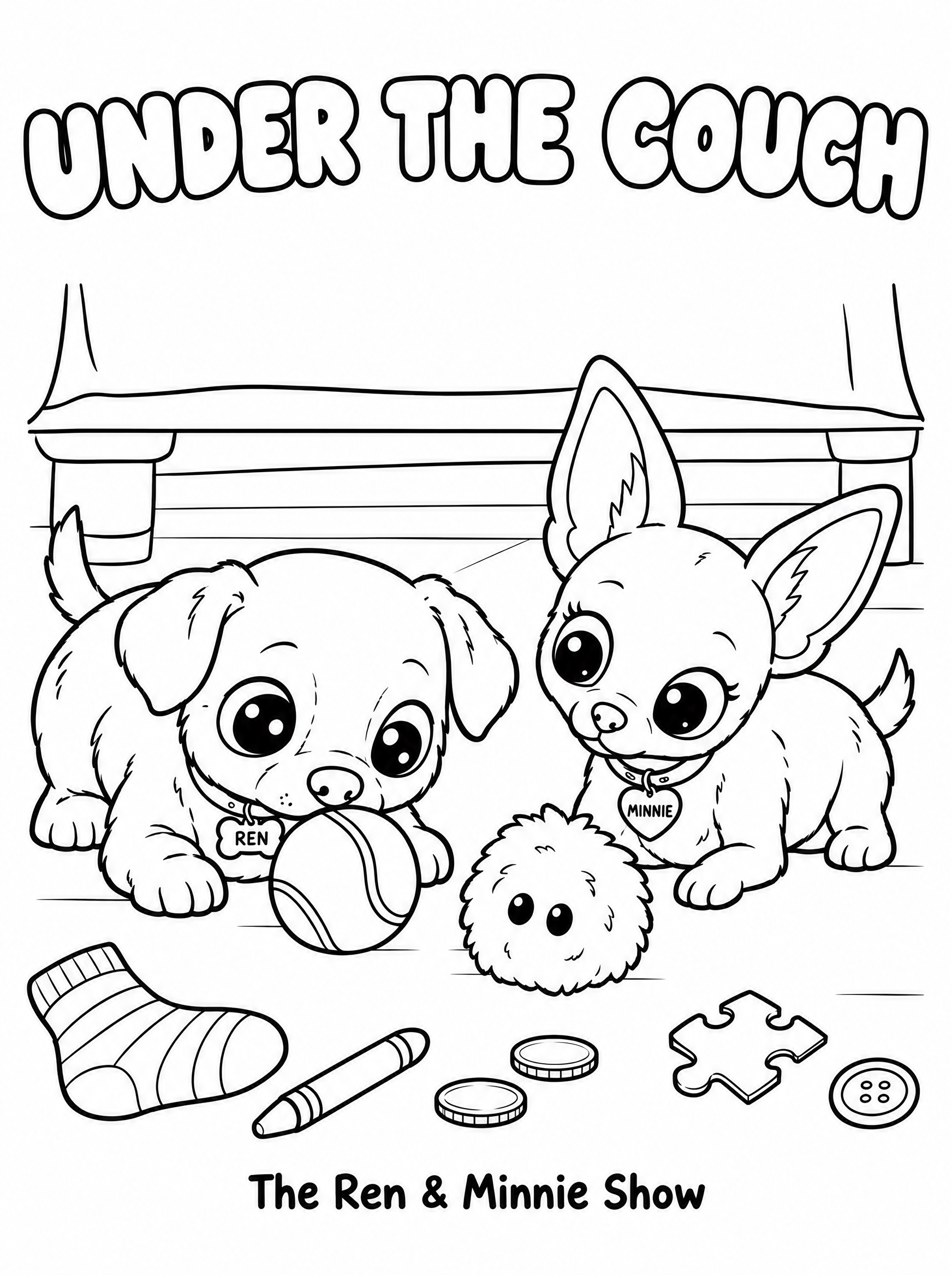 Under The Couch colouring page